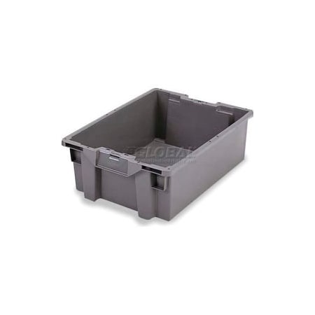 Stack & Nest Pallet Storage Container, 23-5/8 in L x 15-3/4 in W x 5-1/4 in H, Gray
